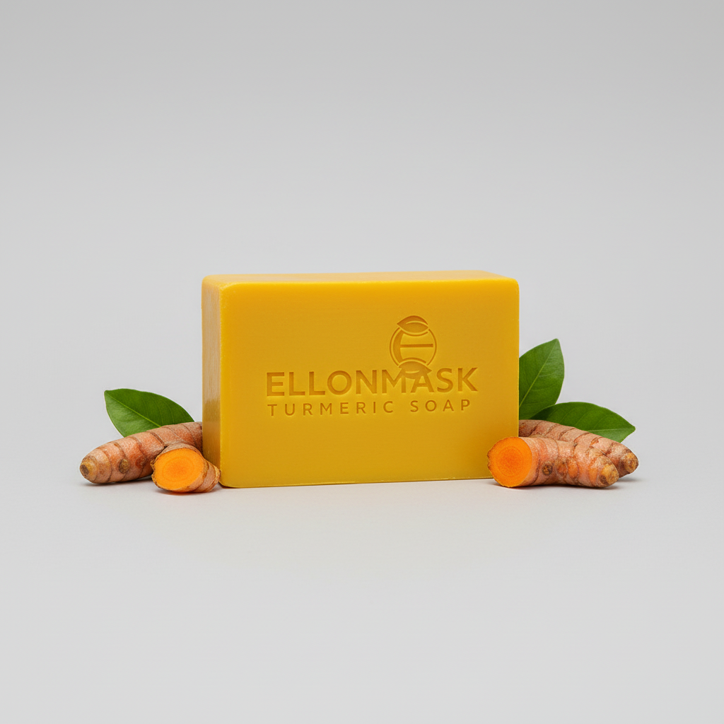 Savon solide Ellonmask Éclat Curcuma — Nettoyant visage + corps illuminateur et correcteur de taches pigmentaires