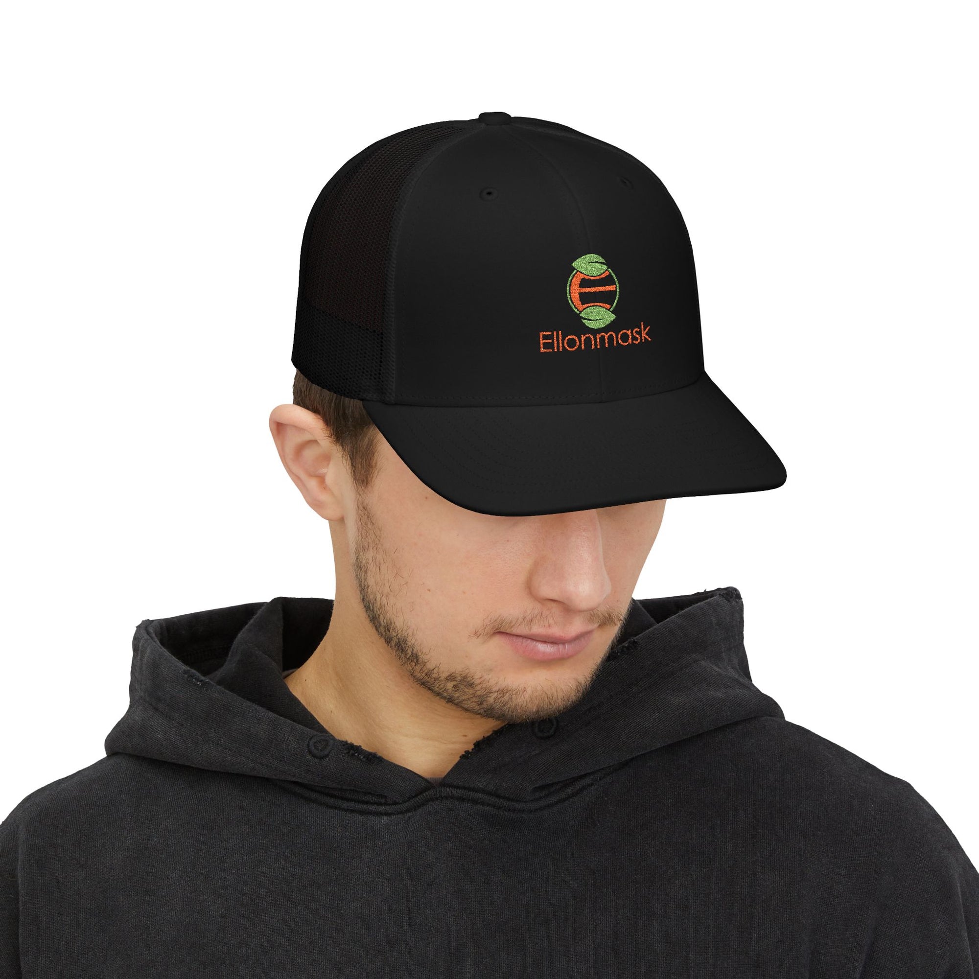 Ellonmask Snapback Trucker Cap — Embroidered 'Ellonmask' Mesh Back Hat