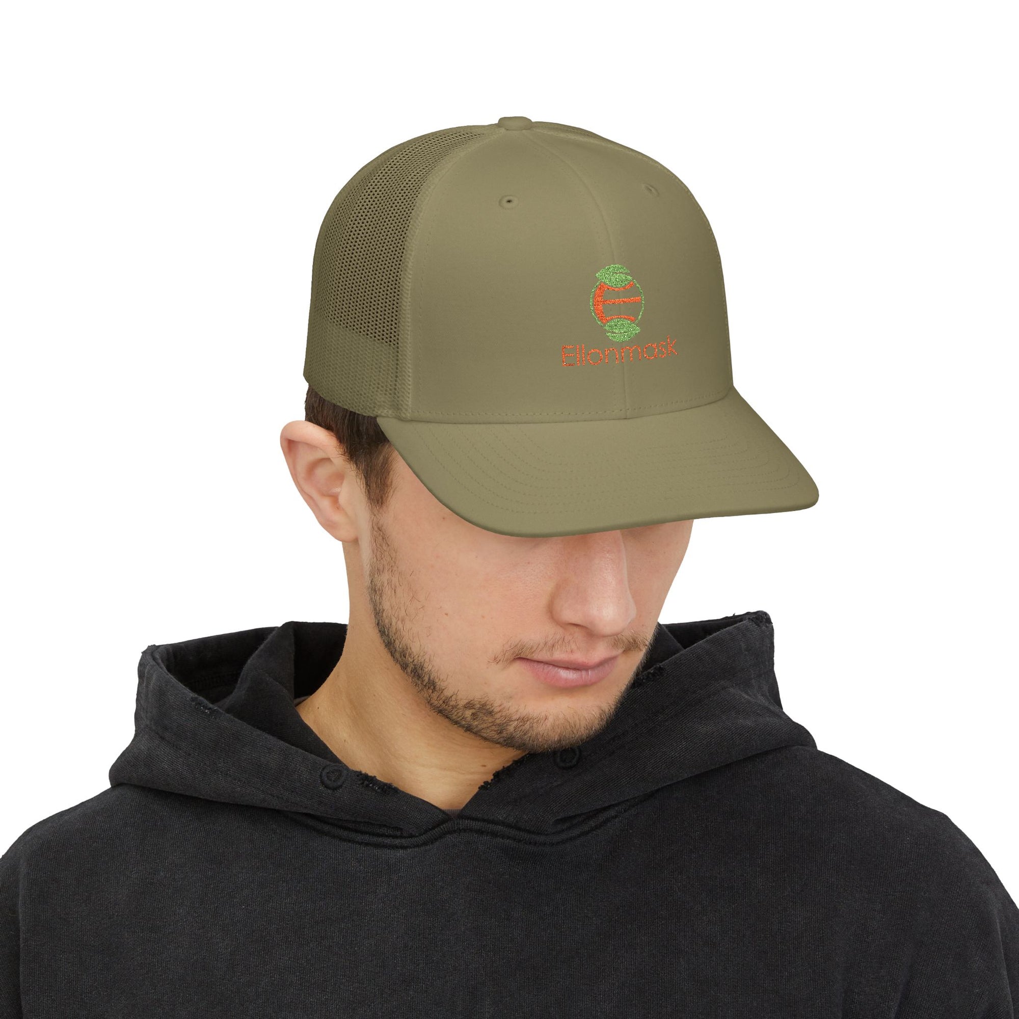 Ellonmask Snapback Trucker Cap — Embroidered 'Ellonmask' Mesh Back Hat