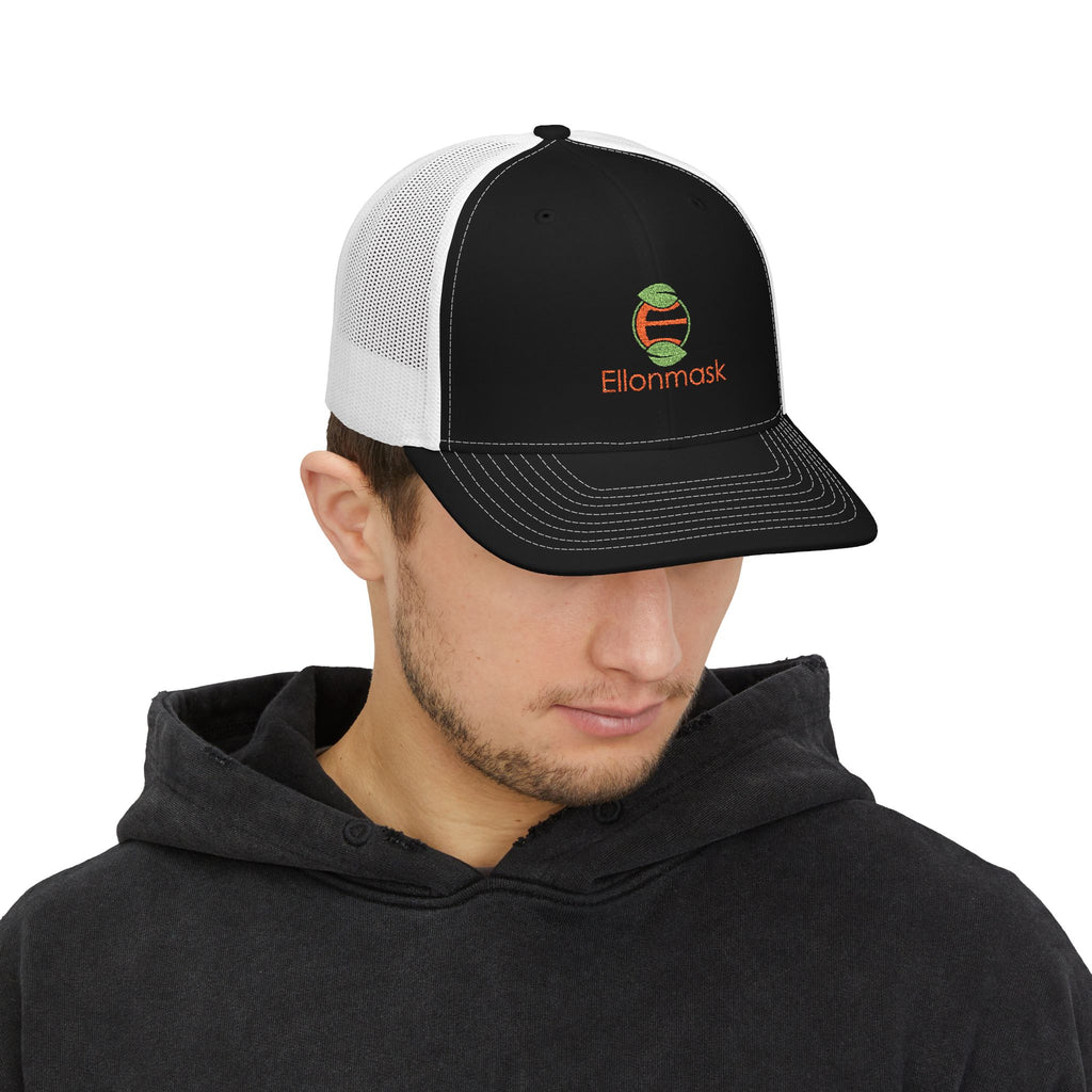Ellonmask Snapback Trucker Cap — Embroidered 'Ellonmask' Mesh Back Hat