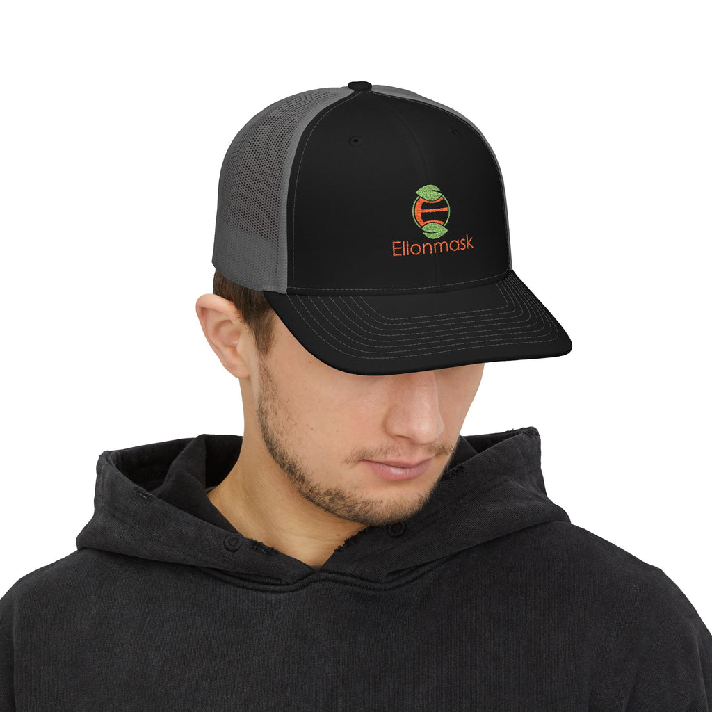 Ellonmask Snapback Trucker Cap — Embroidered 'Ellonmask' Mesh Back Hat